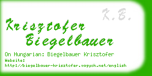 krisztofer biegelbauer business card